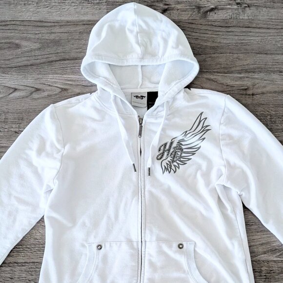 Harley Davidson Full Zip Rhinestone Hoodie - Women's Large - L - Picture 2 of 4